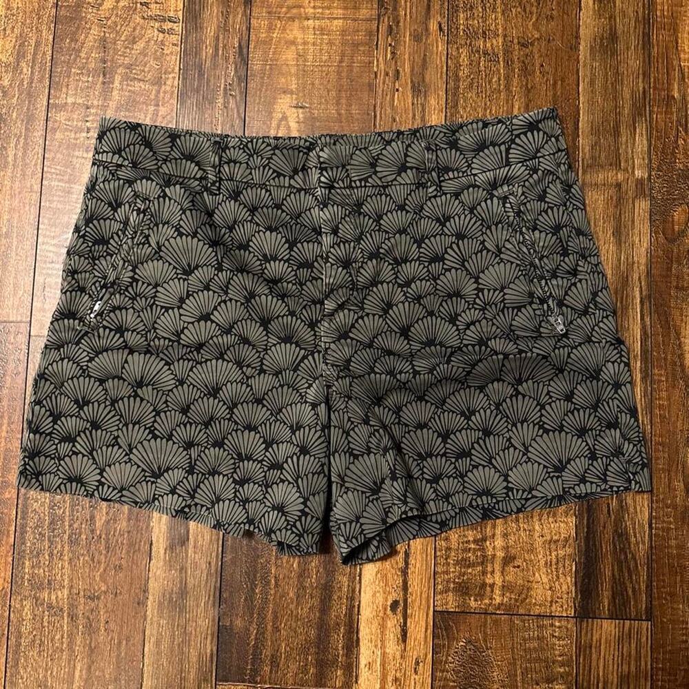 Black & Green Shorts with Fan Pattern